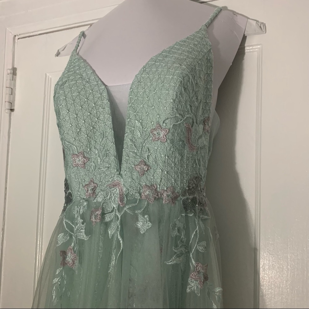 Teal prom dress, worn once! Size 8 from Camille la vie!